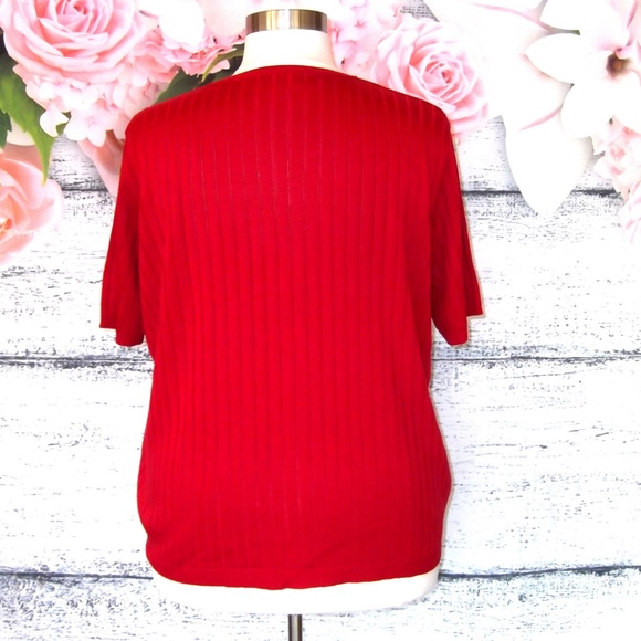 Alfred Dunner Red Short Sleeve Sweater Size 3X - Picture 4 of 8